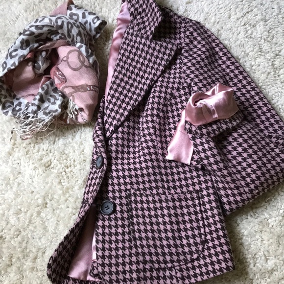 Pink and Brown Houndstooth Blazer - Picture 11 of 11
